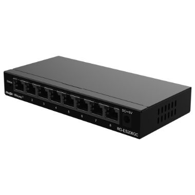 RG-ES208GC, Reyee Switch Cloud, 8 RJ45 gigabitnih portova, Brzina porta 10/100/1000 Mbps