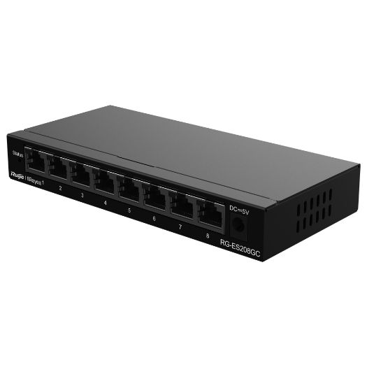 RG-ES208GC, Reyee Switch Cloud, 8 RJ45 gigabitnih portova, Brzina porta 10/100/1000 Mbps