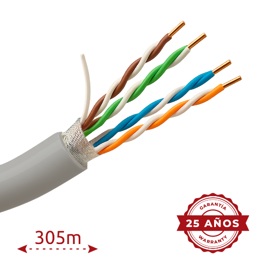 FTP5E-300 FTP Cable   Category 5E   Bobbin of 305 meters   Grey cover   Diameter 5.5 mm 