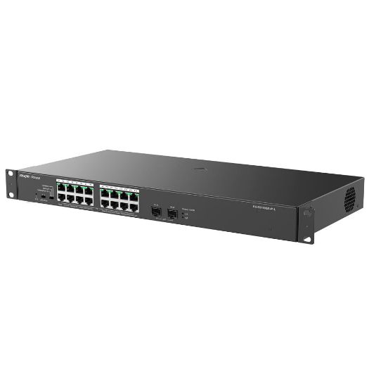 RG-ES118GS-P-L, Reyee PoE stolni preklopnik, 16 RJ45 Portovi + 2 Uzlazna veza SFP, 16 gigabitnih portova + 2 gigabitna porta
