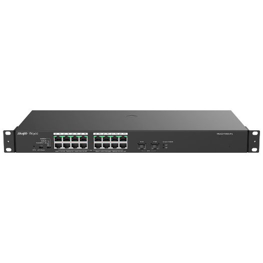RG-ES118GS-P-L, Reyee PoE stolni preklopnik, 16 RJ45 Portovi + 2 Uzlazna veza SFP, 16 gigabitnih portova + 2 gigabitna porta