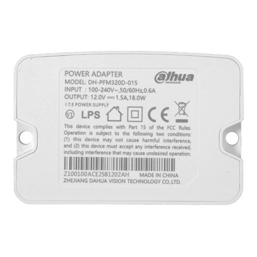 PFM320D-015, Adapter za napajanje robne marke, DC 12 V / 1500 mA, Smanjene dimenzije