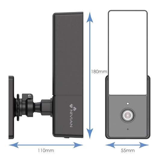 NVS-IPC-L1, Nivian Camara 1080p, Wifi 2,4 GHz, Pogodno za vanjsku upotrebu: IR do 10 m