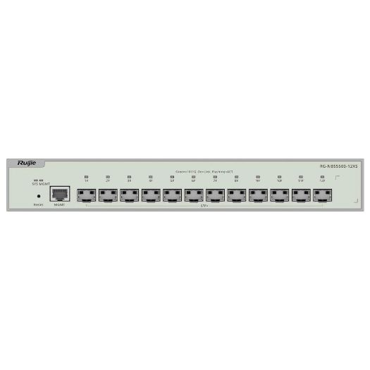 RG-NBS5500-12XS, Reyee Switch Cloud Layer 3, 12x SFP+ 10Gbps + 1x Upravljanje, VCS/Statičko usmjeravanje/RIP/OSPF