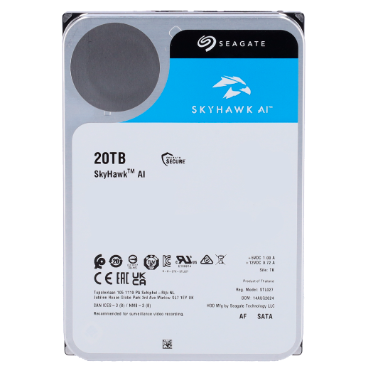 HD20TB-S-AI Seagate Skyhawk AI Hard Drive   Capacity 20 TB   SATA interface 6 GB/s 