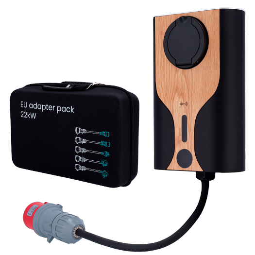 RD-NORA-22-C3-NCB22-EU komplet prijenosnog punjača + adapteri za utičnice   Snaga 22 kW / 32 A / trofazno 