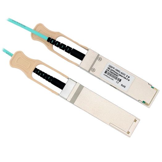 QSFP28-100G-AOC-3M, Kabel za direktno spajanje QSFP28, Brzina 100 Gbps, Moduli QSFP28 na oba kraja