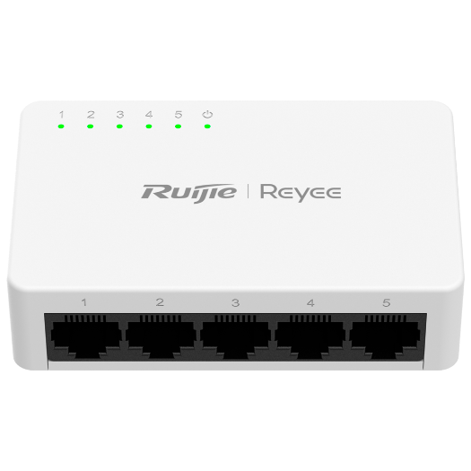 RG-ES05F Reyee Switch Desktop   Plastic Housing   5 ports RJ45   Speed 10/100Mbps 