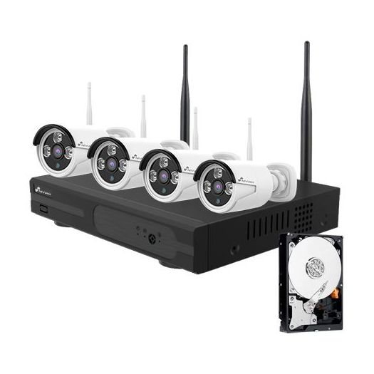 NV-KIT830W-4CAM-1TB, Nivian WiFi CCTV komplet, NVR 10 kanala, 4 Pre, registrirane 3 Mpx kamere