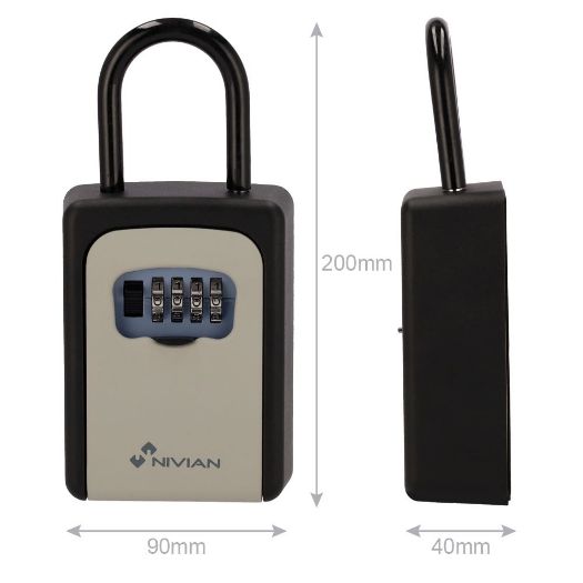 NV-KEYS-SAFEBOX-V2, Sigurnosna kutija s kukom za ključeve, Otvaranje kodom od 4 znamenke