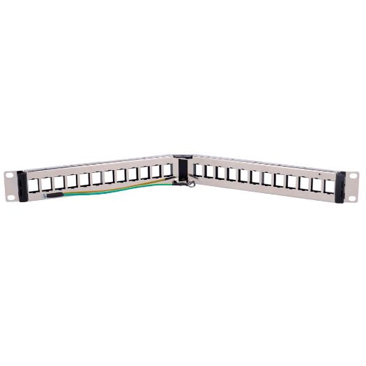 PP-A24FTP, Prazna kutna patch ploča, 24 FTP porta, Format za ugradnju u rack 1U, Bez elektronike