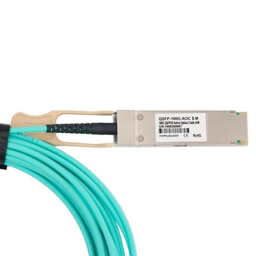 QSFP28-100G-AOC-5M, Kabel za direktno spajanje QSFP28, Brzina 100 Gbps, Moduli QSFP28 na oba kraja