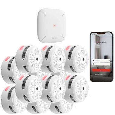 FS121, X, Sense stalak, samostalni komplet za detekciju požara, Uključuje 12 detektora dima XS01