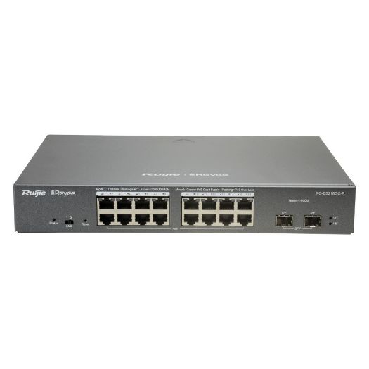RG-ES218GC-P, Reyee upravljivi PoE preklopnik u oblaku, 16 PoE 802.3af/at + 2 SFP porta