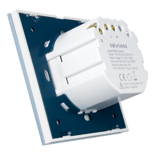 NVS-WALLSOCKETF-W Smart recessed socket   WiFi 2.4 GHz IEEE802.11 b/g/n 