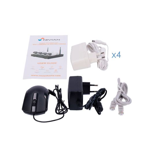 NV-KIT830W-4CAM-1TB, Nivian WiFi CCTV komplet, NVR 10 kanala, 4 Pre, registrirane 3 Mpx kamere