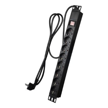 PDU-8P1U-SWITCH, Produžna traka, Format za ugradnju u rack 1U, 8 izlaza do 250VAC / 16 A maks.