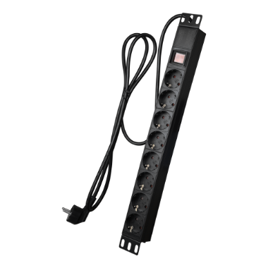 PDU-8P1U-SWITCH Power strip   Rackable format 1U   8 outputs up to 250VAC / 16 A max. 