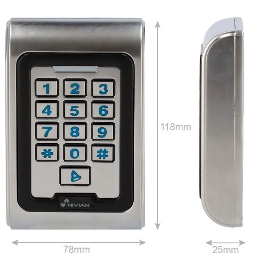 NV-ACCESS-PIN-RFID-W, Samostalna kontrola pristupa, Pristup putem EM kartice, PIN i aplikacija