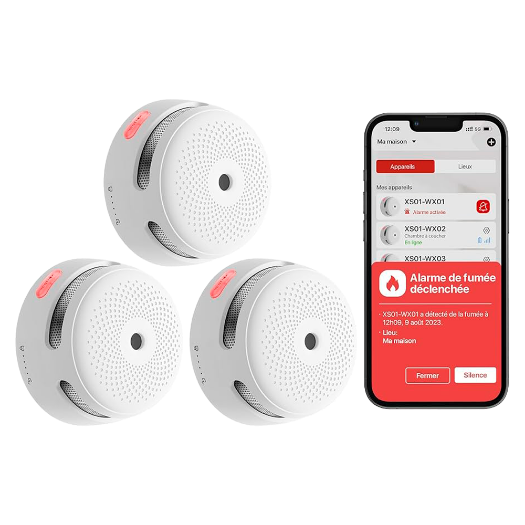 FS31 X Sense stand alone fire detection kit   Includes 3 smoke detectors XS01