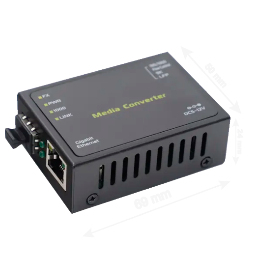 MC-1GE-SFP-MINI Media Converter   1x Ethernet RJ45   1x SFP   Gigabit   10/100/1000 Base