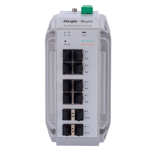 RG-NIS3100-8GT4SFP-HP, Reyee Industrijska sklopka PoE Sloj oblaka 2, 8 PoE+ Gigabitni portovi + 4 SFP Gigabitni portovi