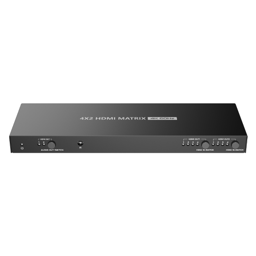 HDMI-MX-4x2-4K60 HDMI video matrix   4 HDMI inputs   2 HDMI outputs   Up to 4K (input and output) 