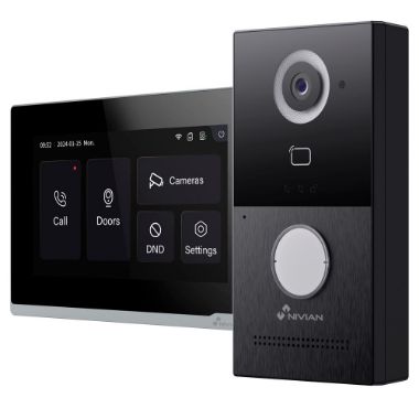 NVS-VIDEOINTERCOM-2W, Nivian komplet za video domofon s 2 navoja, Vanjska ploča s 2 žice + WiFi monitor