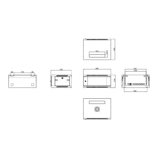 RACK-4U-MESH, Zidni ormarić za police, Do 4U rack od 19", Nosivost do 60 kg