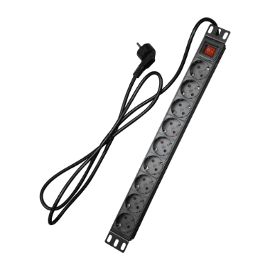 PDU-9P1U-SWITCH Power strip   Rackable format 1U   9 outputs up to 250VAC / 16 A max. 