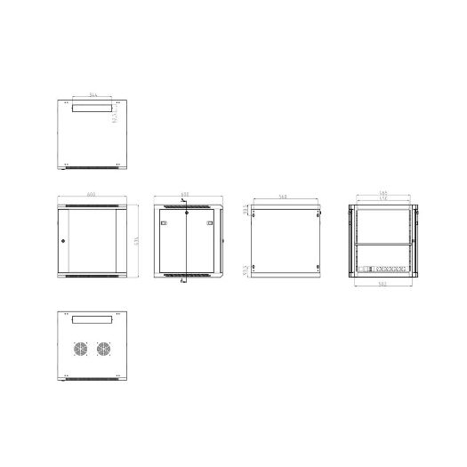 RACK-12UN, Zidni ormarić za police, Do 12U rack od 19" (600*600), Nosivost do 60 kg
