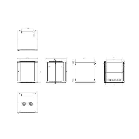 RACK-12UN Rack cabinet for wall   Up to 12U rack of 19"(600*600)   Up to 60 kg load 