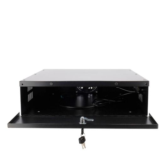 LOCKBOX-2U, Zatvoreno metalno kućište za DVR uređaje, Specifično za CCTV, Za stalak, montažni snimači do 2U