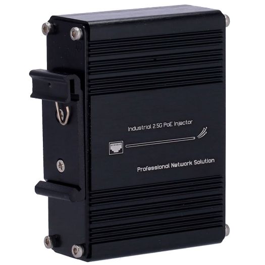 INJ-IPOE-60W-2.5G-DC, Bok, PoE industrijski injektor, Unos RJ45 10/100/1000/2, 5 T