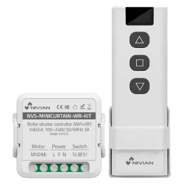 NVS-MINICURTAIN-WR-KIT, Wifi kontroler motora rolete, WiFi 2,4 GHz IEEE802.11 b/g/n