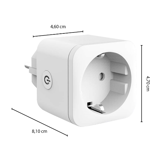 NVS-SOCKETF-W2 Smart plug   WiFi 2.4 GHz   Maximum load 16A   Consumption statistics 
