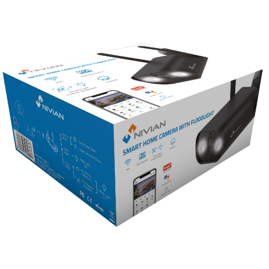 NVS-IPC-02B-L Nivian Smart Camera 2K   Wifi 2.4 GHz   Suitable for outdoor use: IR up to 10 m 