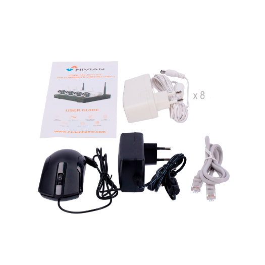 NV-KIT830W-8CAM Nivian WiFi CCTV kit   NVR 10 channels   8 Pre registered 3 Mpx cameras 