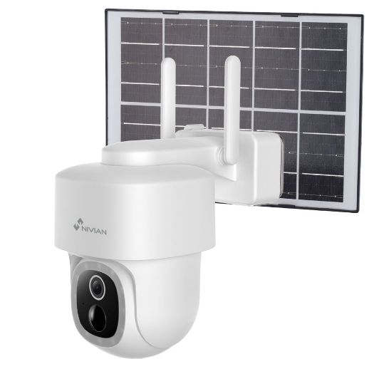 NVS-IPC-08S-BATSOLAR-L, Nivian Smart Pametna Motorizirana PT Kamera 3MP 2K, Wifi 2,4 GHz