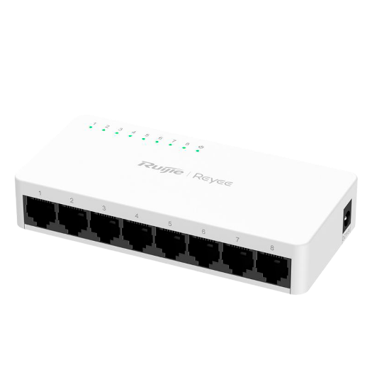 RG-ES08G-L Reyee Switch Desktop   Plastic Housing   8 ports RJ45   Speed 10/100/1000Mbps 