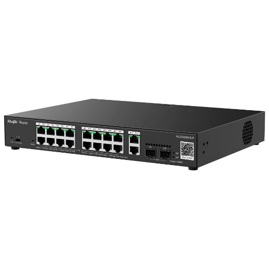 RG-ES220GS-P, Reyee upravljivi PoE preklopnik u oblaku, 16 PoE 802.3af/at + 2 SFP + 2 uzlazna veza RJ45