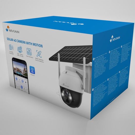 NV-CAM02S-SOLAR4G, Nivian motorizirana kamera 4G + SIM, Rezolucija 2K / Kompresija H.265