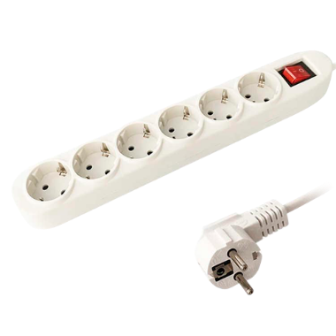 PDU-6P-SWITCH Power strip   6 outputs up to 250VAC / 16 A max.   On/off switch 