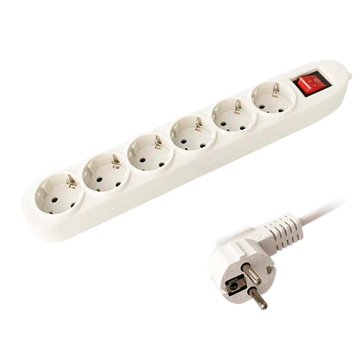 PDU-6P-SWITCH Power strip   6 outputs up to 250VAC / 16 A max.   On/off switch 