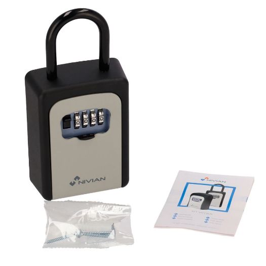NV-KEYS-SAFEBOX-V2, Sigurnosna kutija s kukom za ključeve, Otvaranje kodom od 4 znamenke