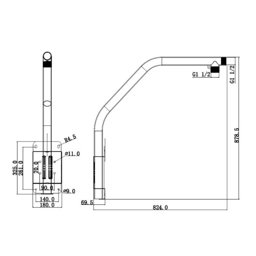 PFB303S potpora u obliku labudovog vrata za speed dome   Pogodno za vanjsku upotrebu   Ugradnja na vijencu 