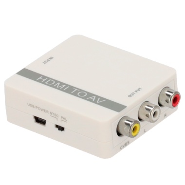 HDMI-AV-CONVERTER HDMI to AV converter   1 HDMI input   1 AV output   PAL/NTSC output resolution 