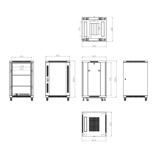 RACK-F18UN, Podni ormarić za regale, Do 18U rack od 19", Nosivost do 800 kg