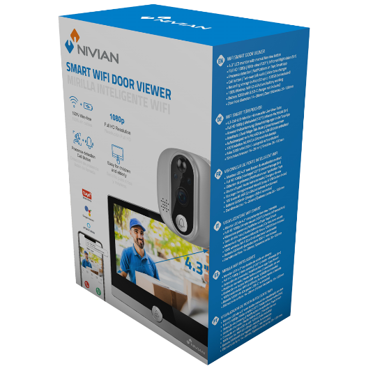 NVS-IPC-DOORVIEW1 Nivian WiFi Smart Peephole    Resolution 1080P / Compression H.264 