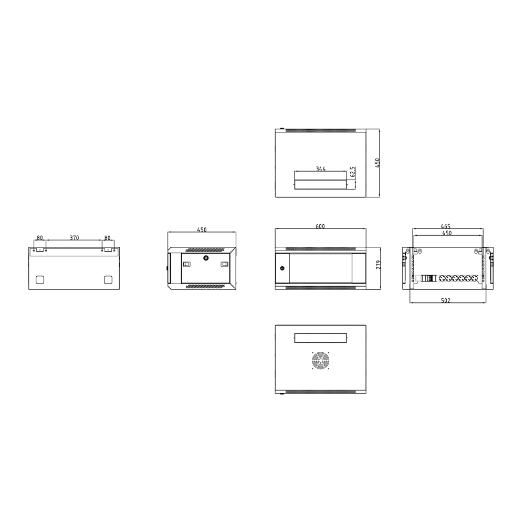 RACK-6U Rack cabinet for wall   Up to 6U rack of 19"   Up to 60 kg load 